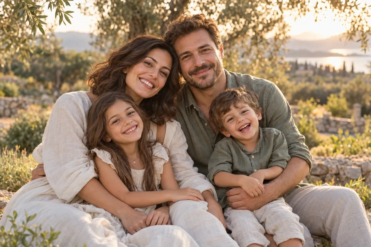 Elif, Deniz ve iki çocukları birlikte